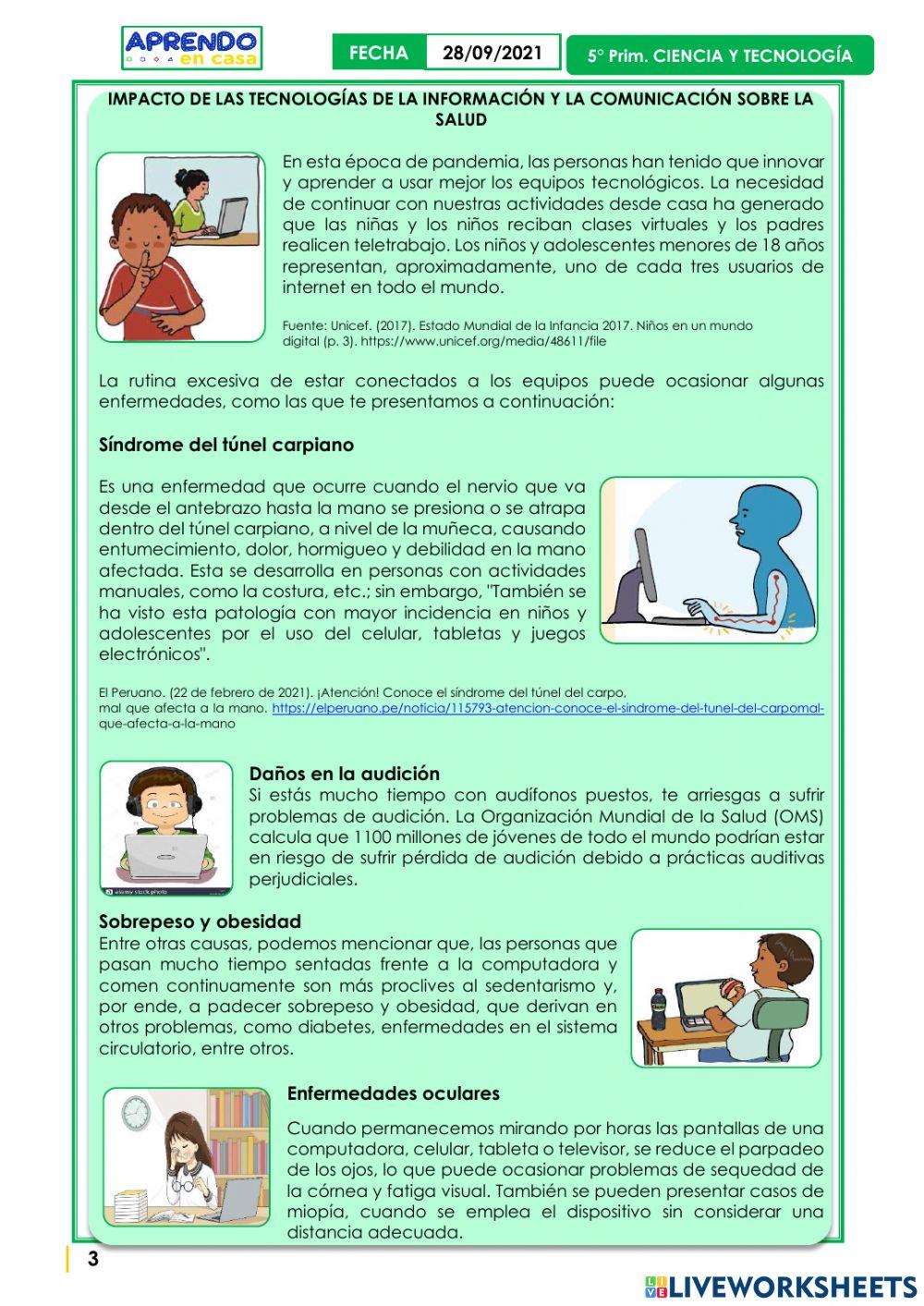 Influencia del uso de las tecnologías de la información y la  comunicación en nuestra salud.