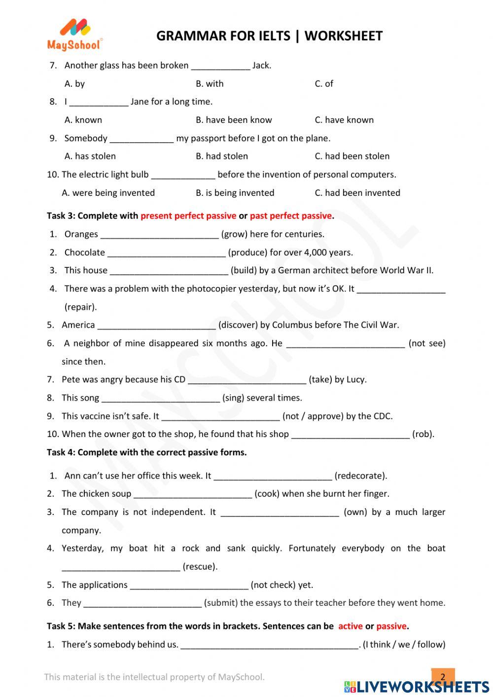 GI - M4L3 - Passive Voice - Present perfect & Past perfect