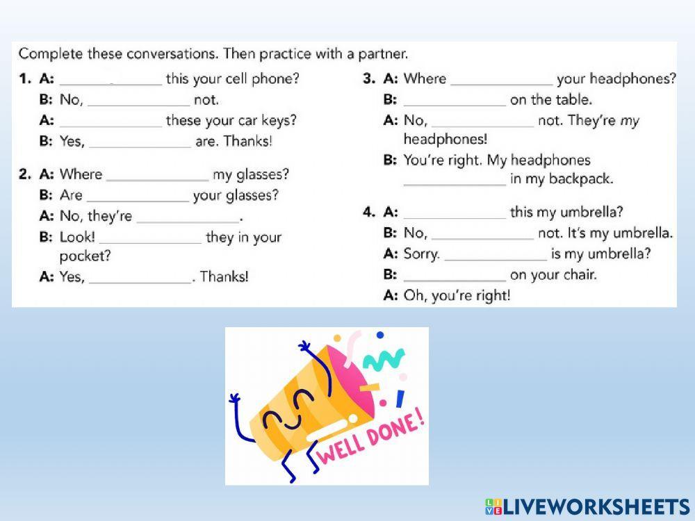 Yes-No and where questions with be