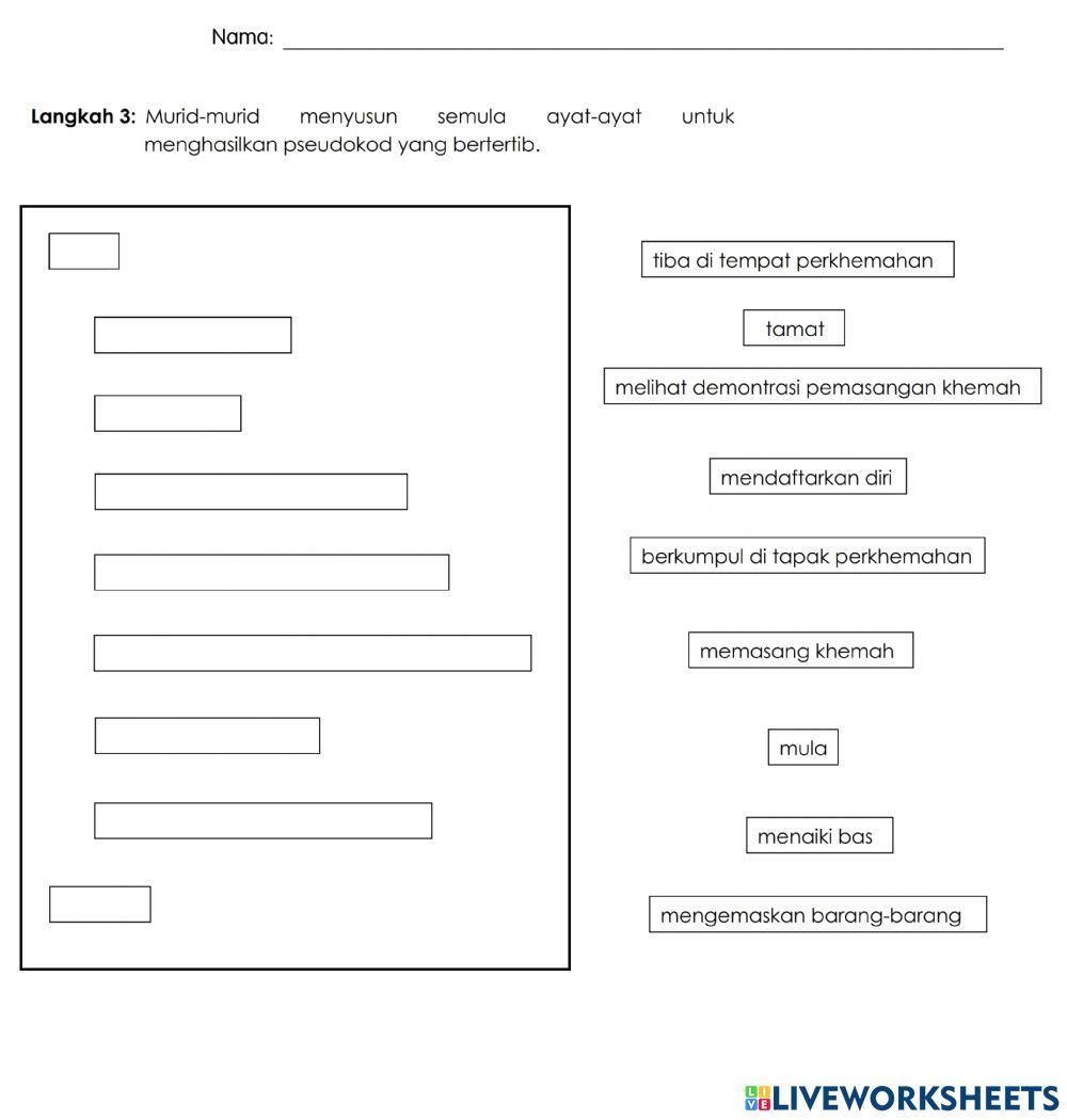 Membina algoritma, pseudokod dan carta alir bagi aliran secara urutan