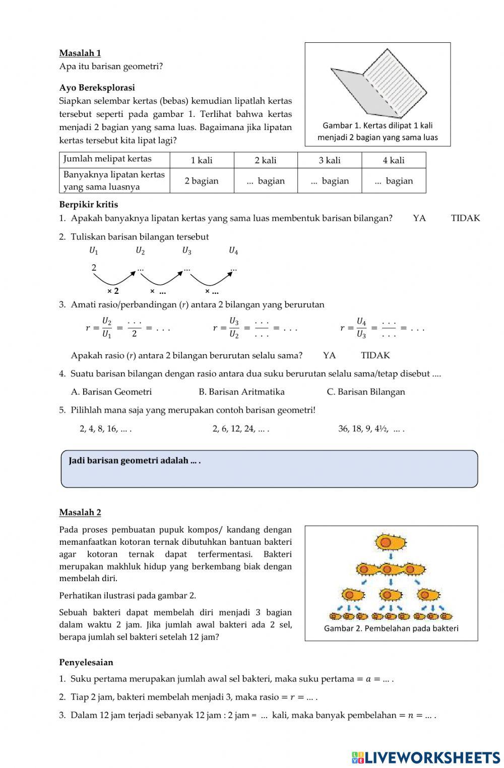 LKPD Barisan Geometri