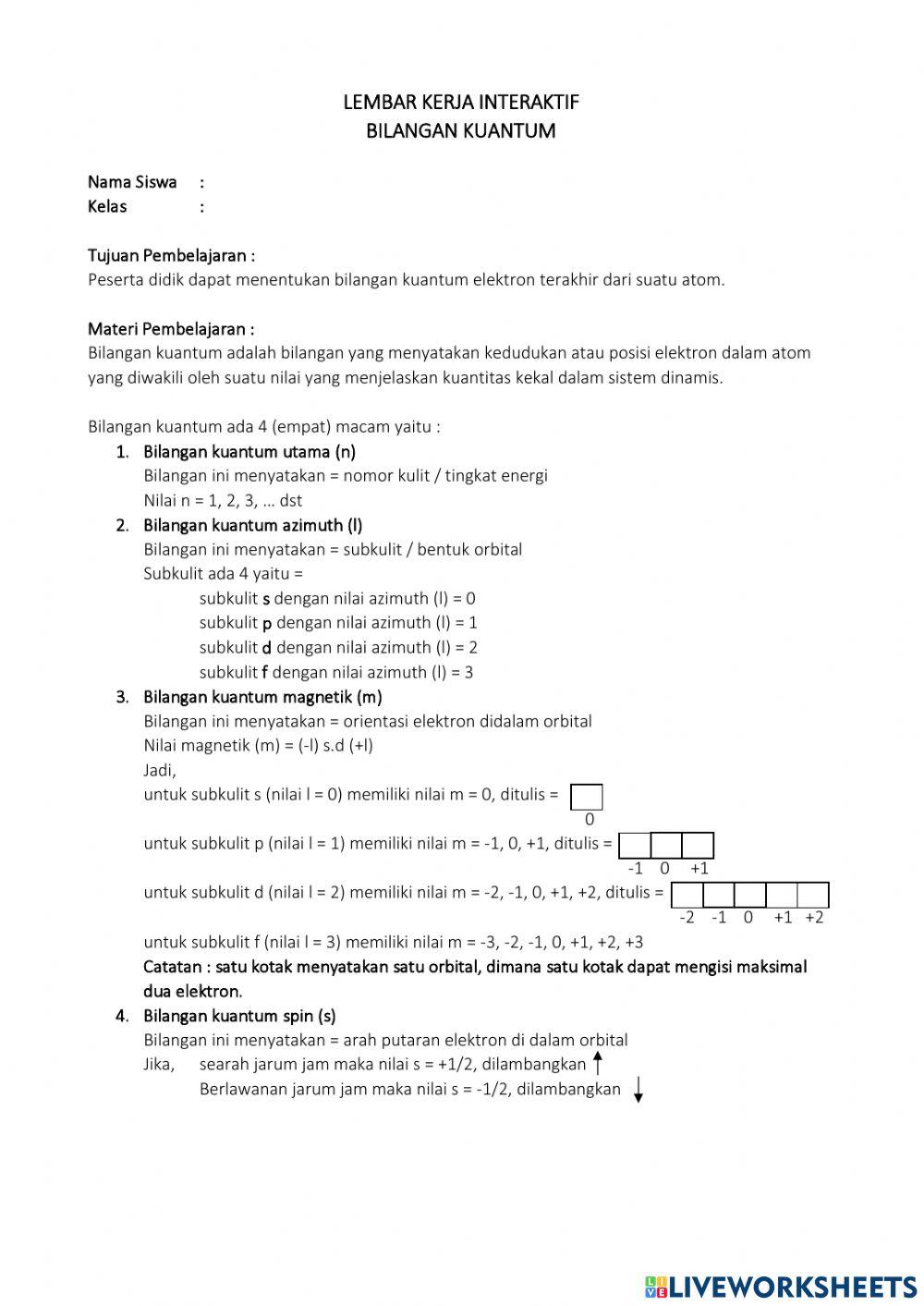 LKS Bilangan kuantum 2