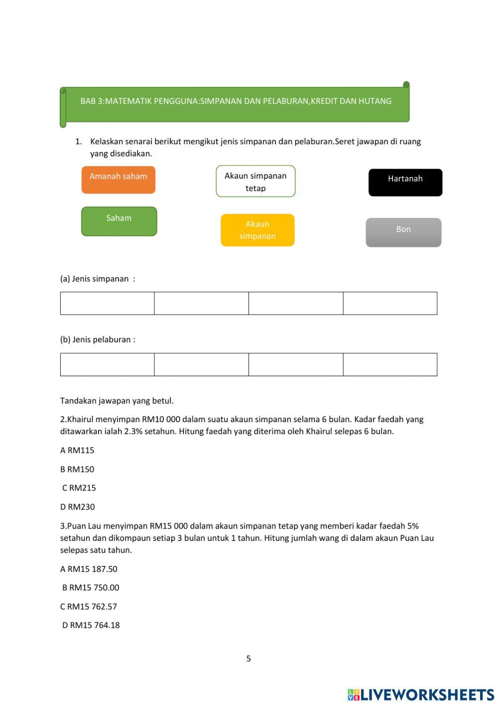 Ujian matematik tingkatan 3