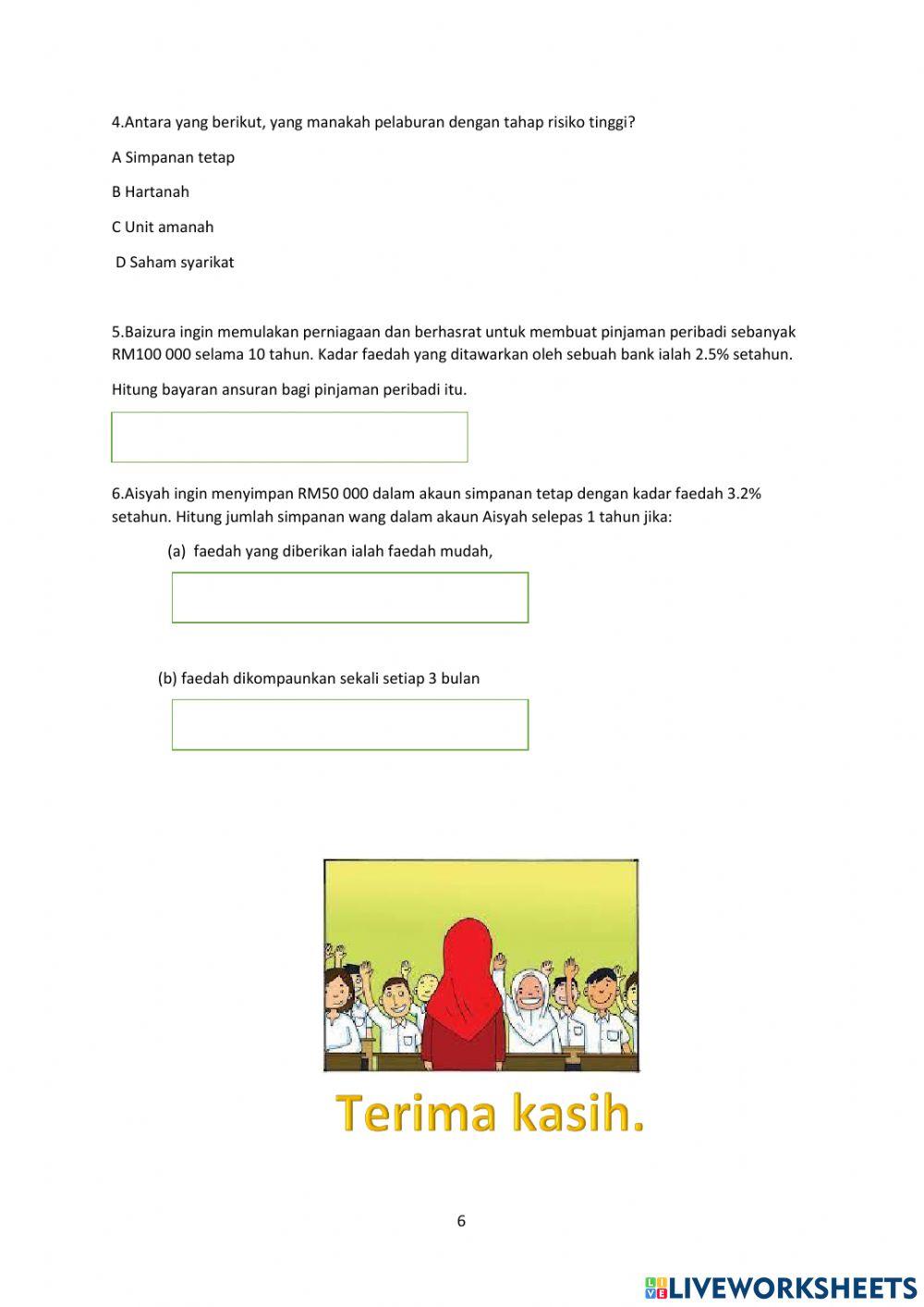 Ujian matematik tingkatan 3