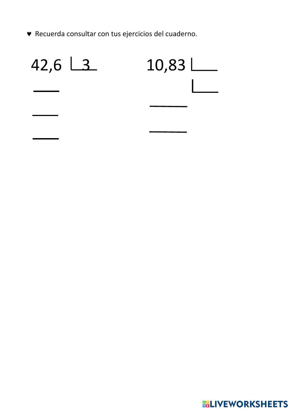 Operaciones con decimales