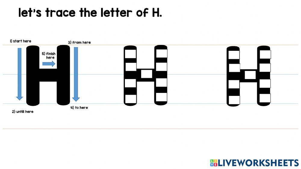 Tracing capital letter g & h