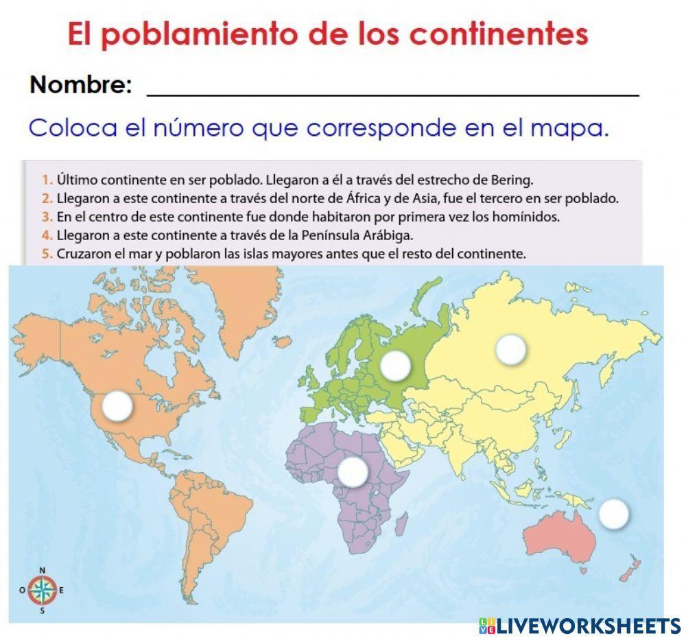 El poblamiento de los continentes