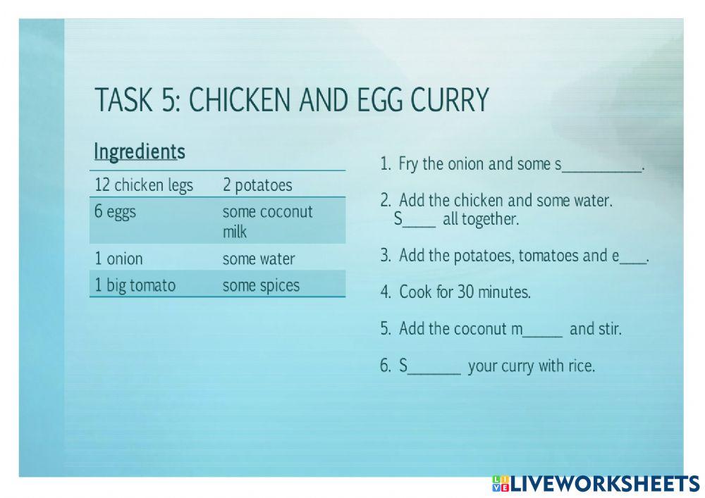 Chicken and egg curry recipe