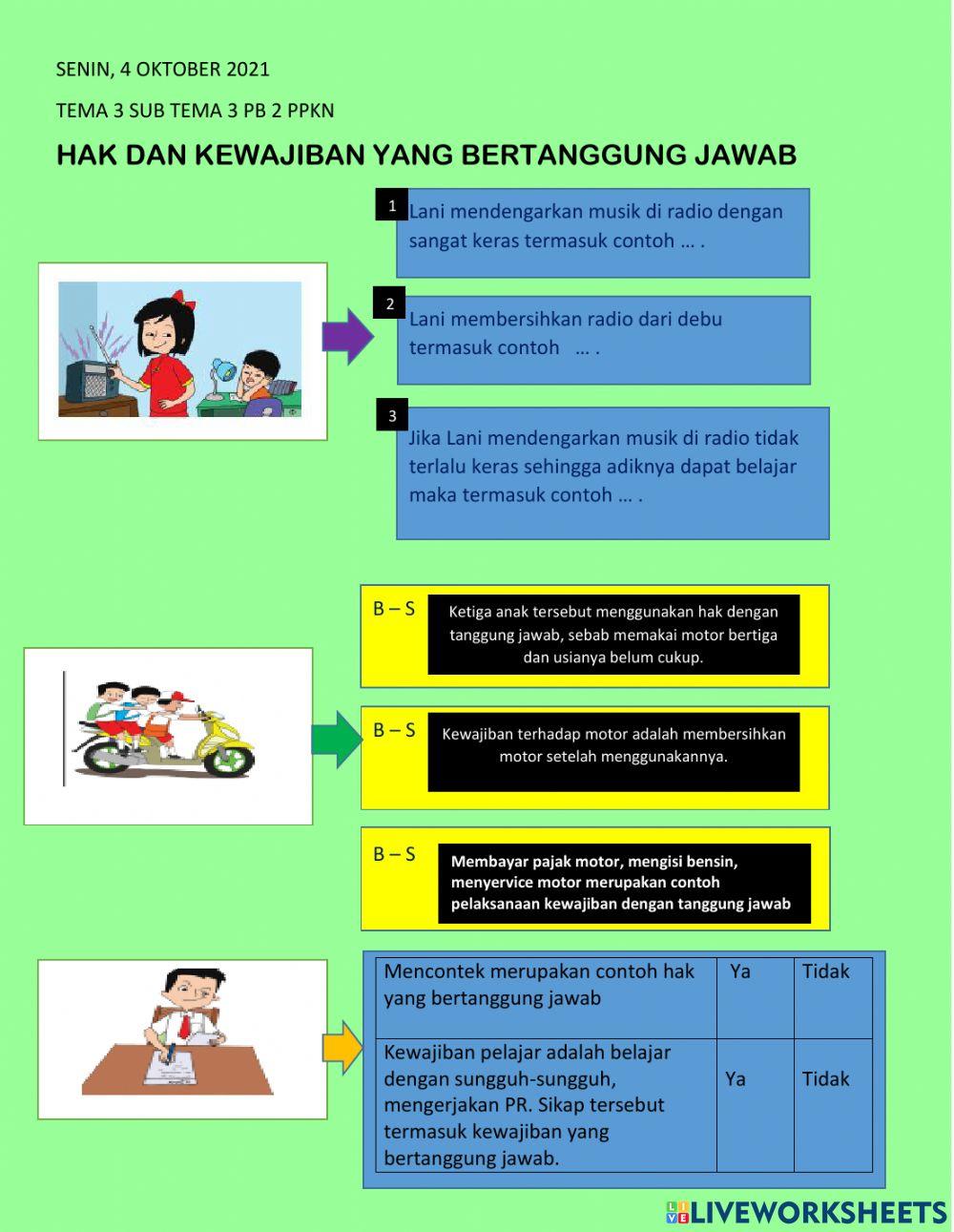 Tema 3 St 3 Pb 1 PPKN hak dan kewajiban