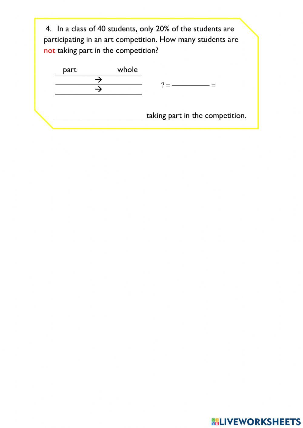 Percentage word problems