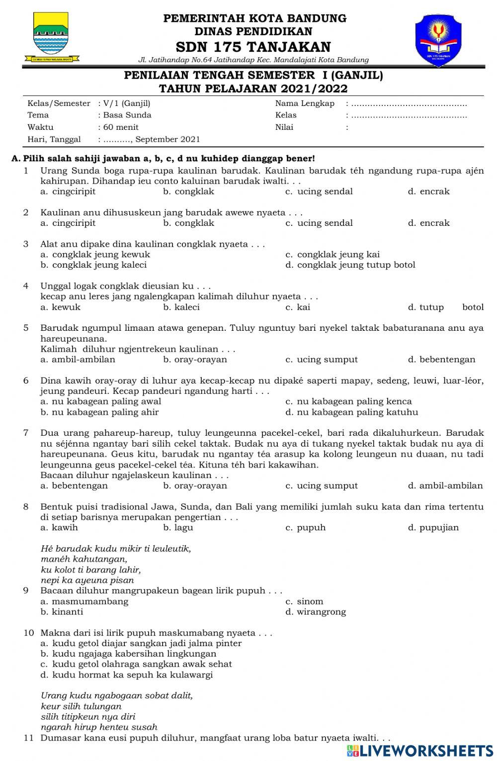 PTS Ganjil Basa Sunda