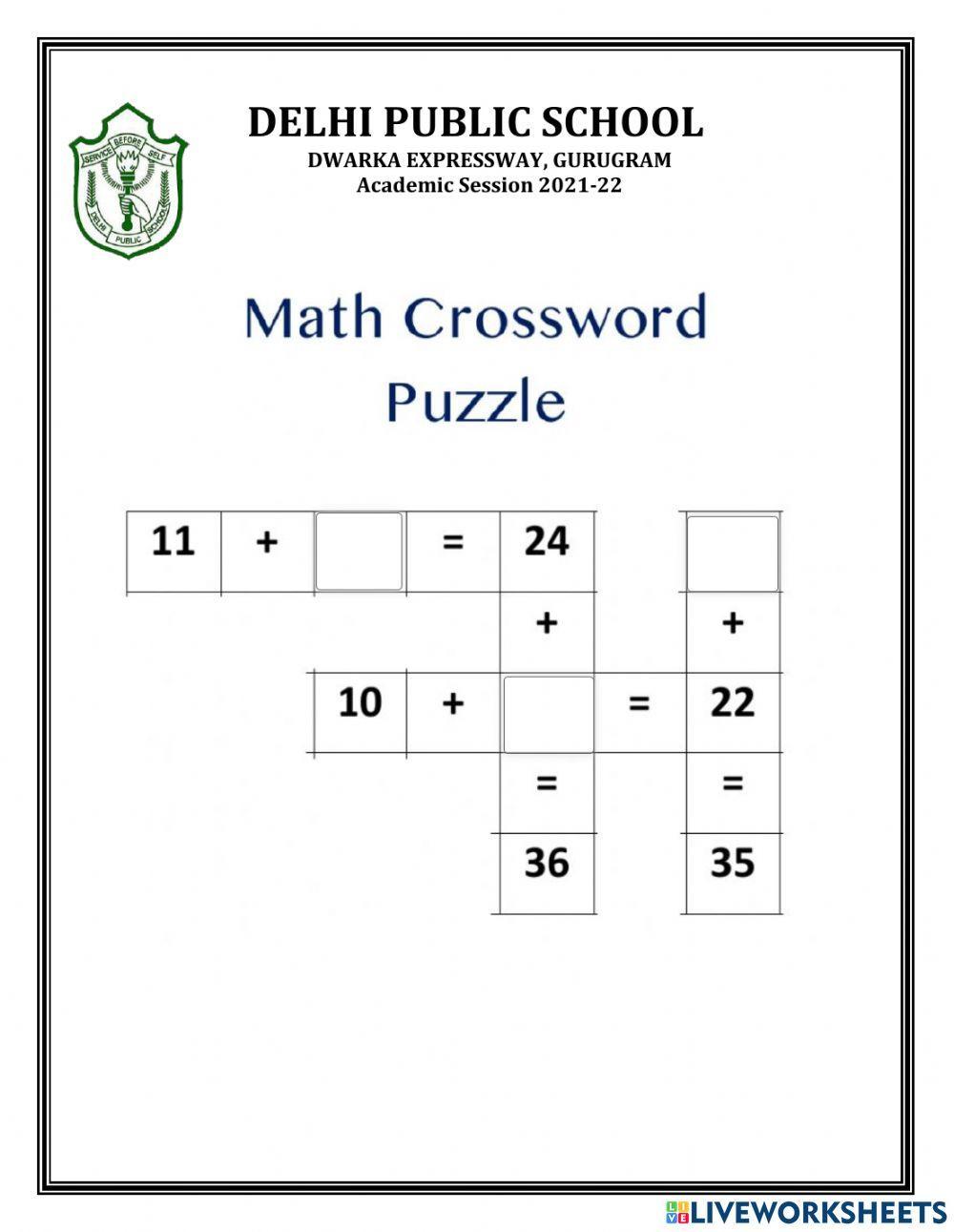 Grade 5 Math Crossword