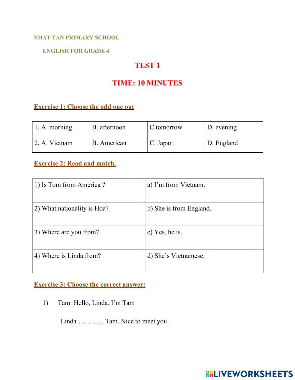 Test1- english 4