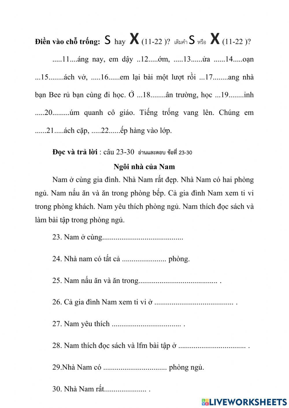 Cac phòng trong nhà