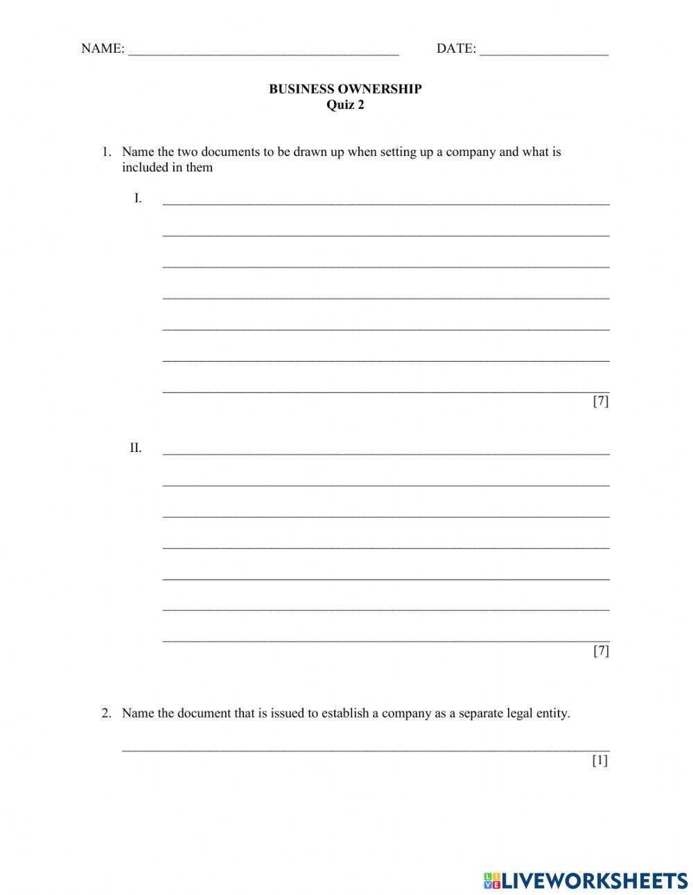 Business Documents quiz 2 online exercise for Live Worksheets Business Documents quiz 2 online exercise for Live Worksheets