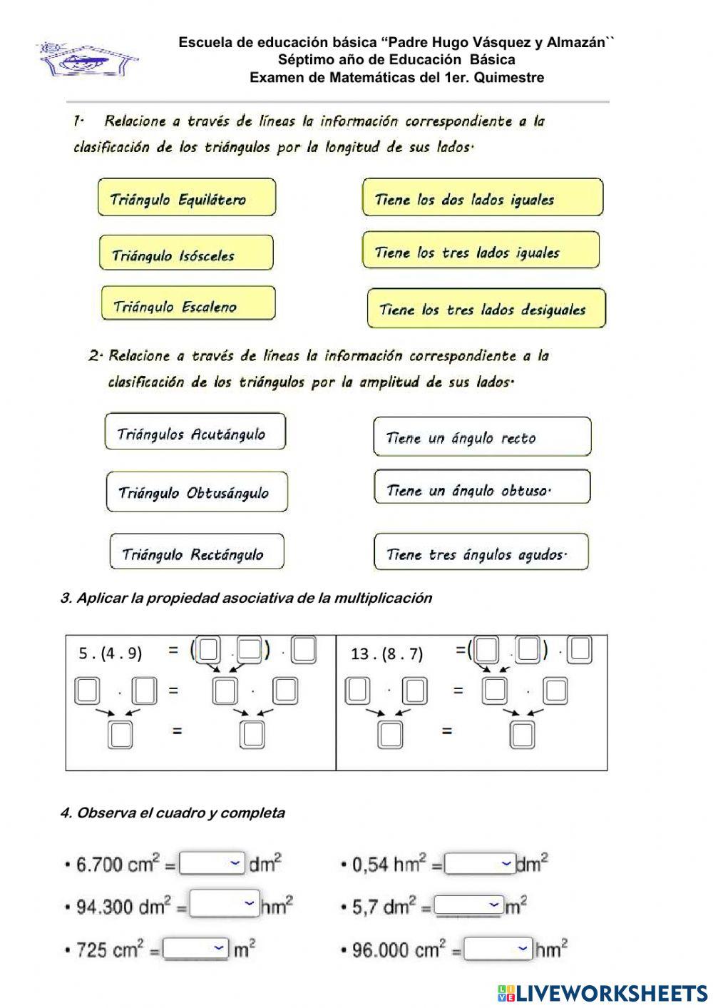 Examen matematicas