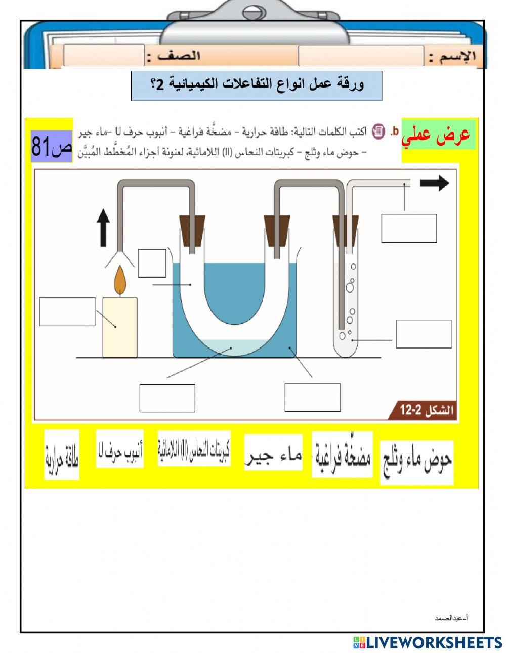 ما انواع التفاعلات الكيميائية ؟2-