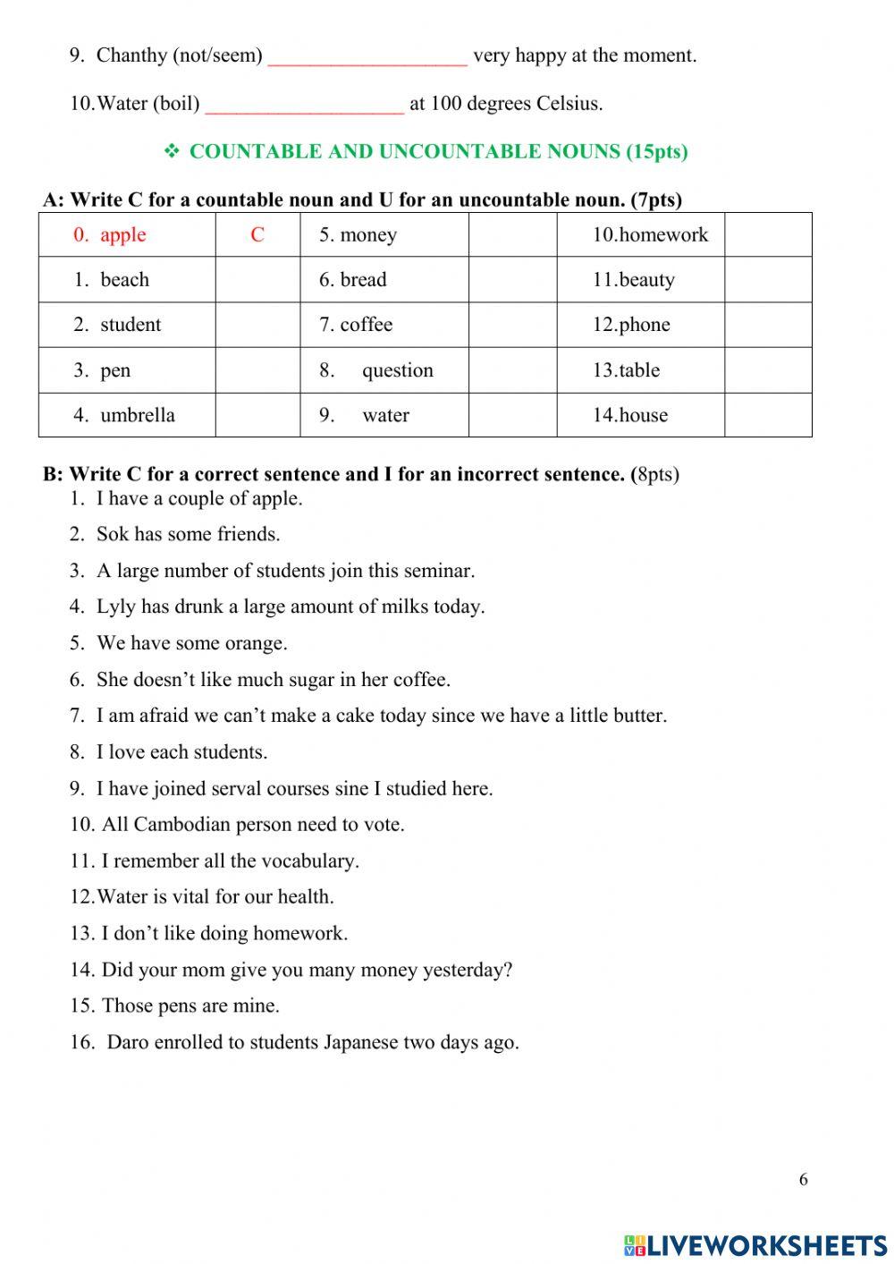 Pre-5 Final Grammar Test