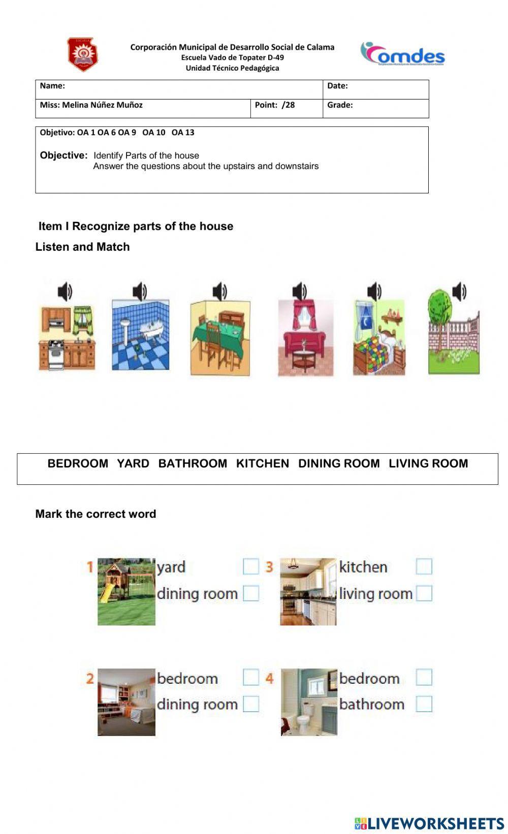 Test Parts of the house