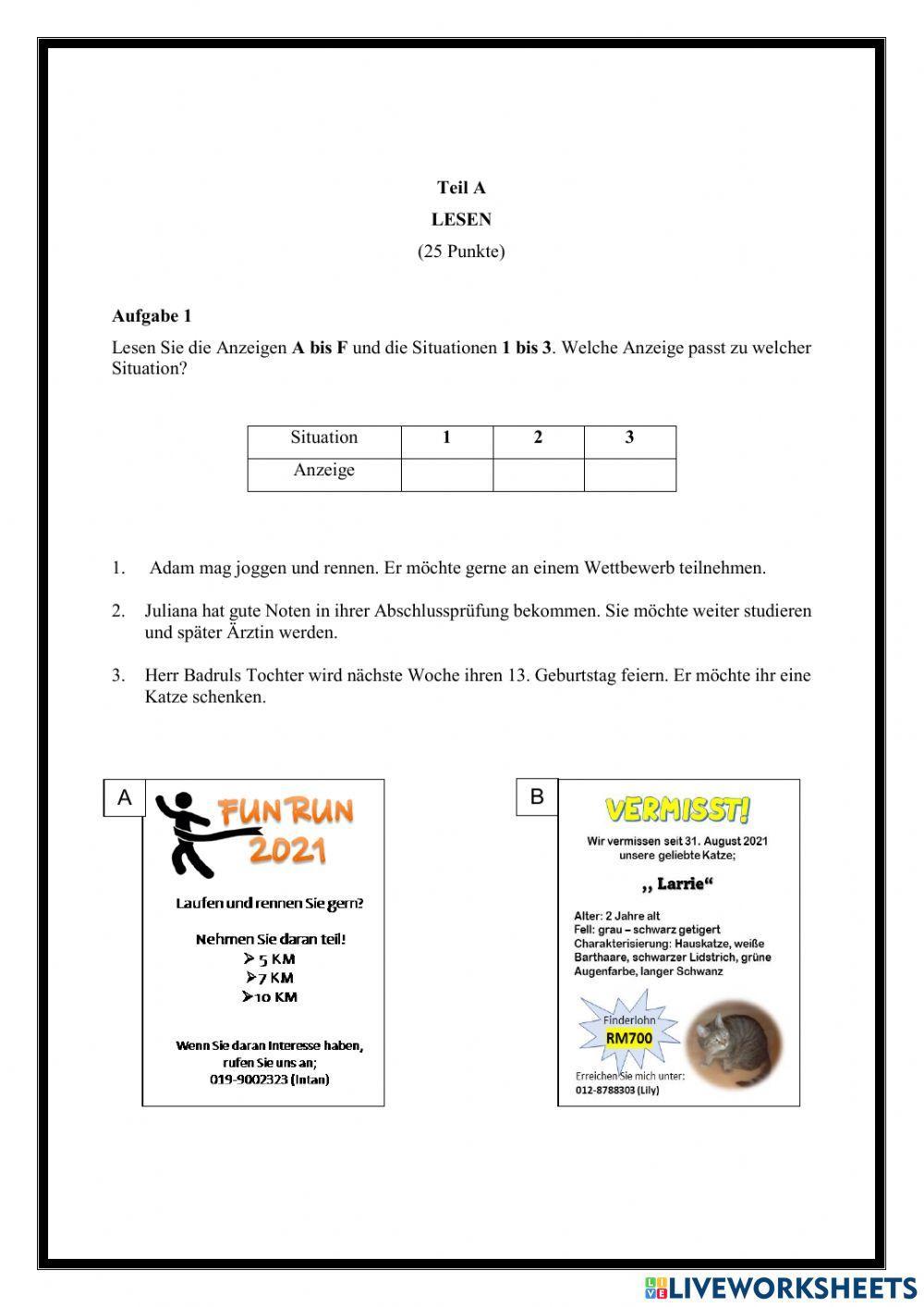 Ujian Sumatif 2 Bahasa Jerman Tingkatan 5