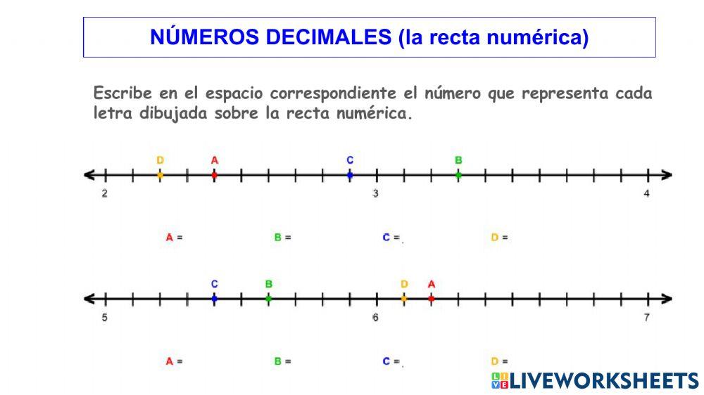 Números decimales (recta numérica)