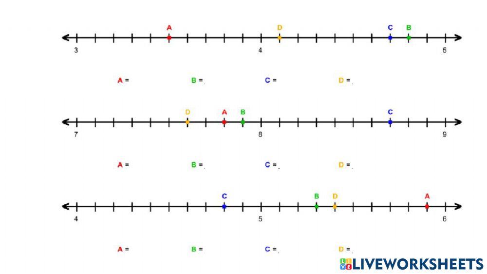 Números decimales (recta numérica)
