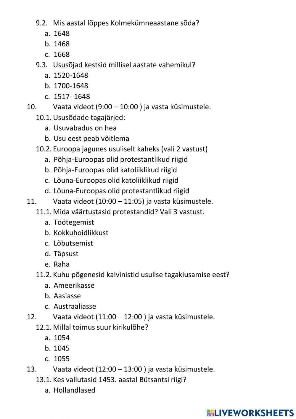 8. klass Religioon ja usk.