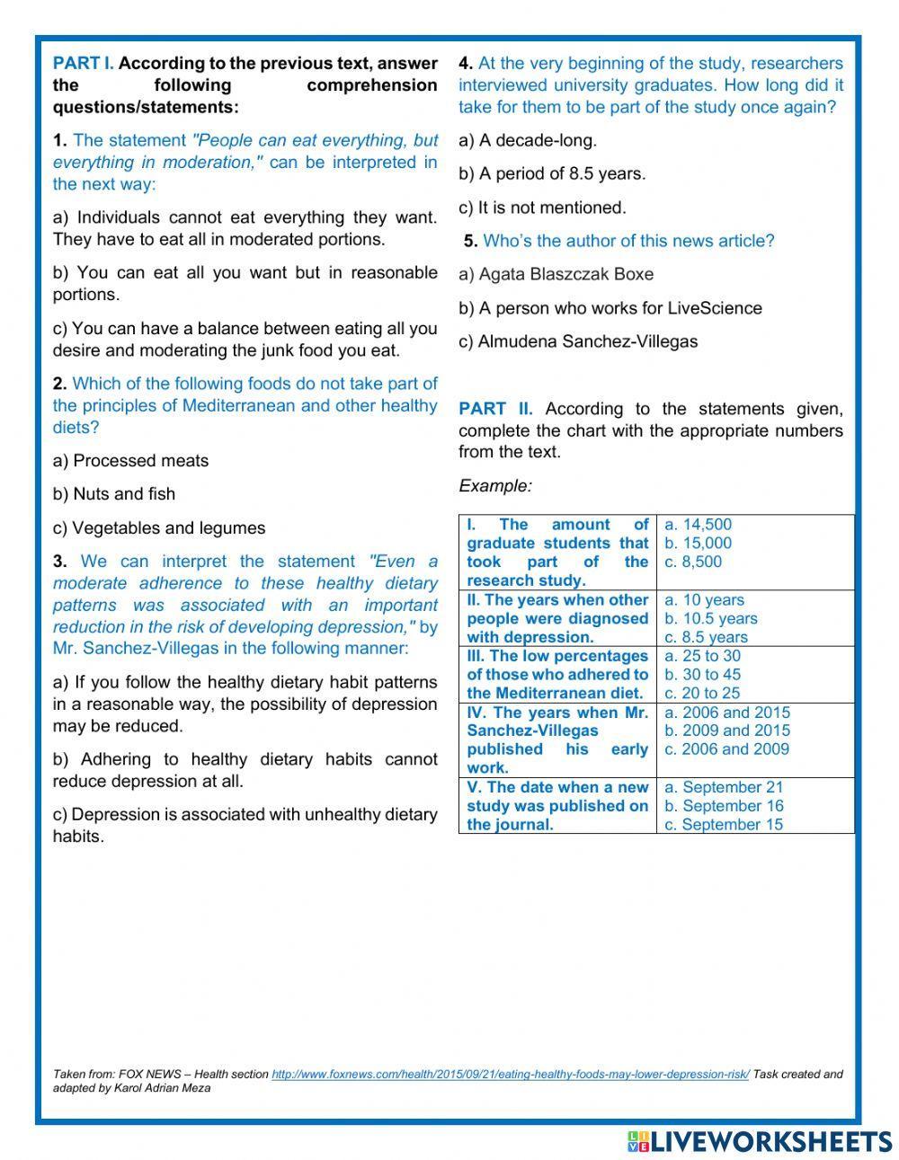 Eating Healthy Foods May Lower Depression Risk