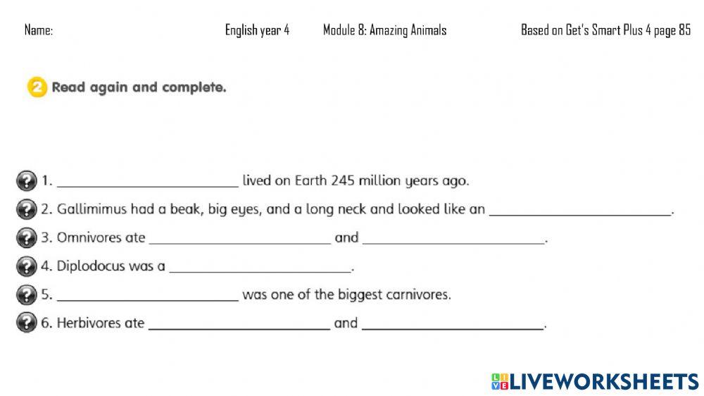 Module 8 amazing animals