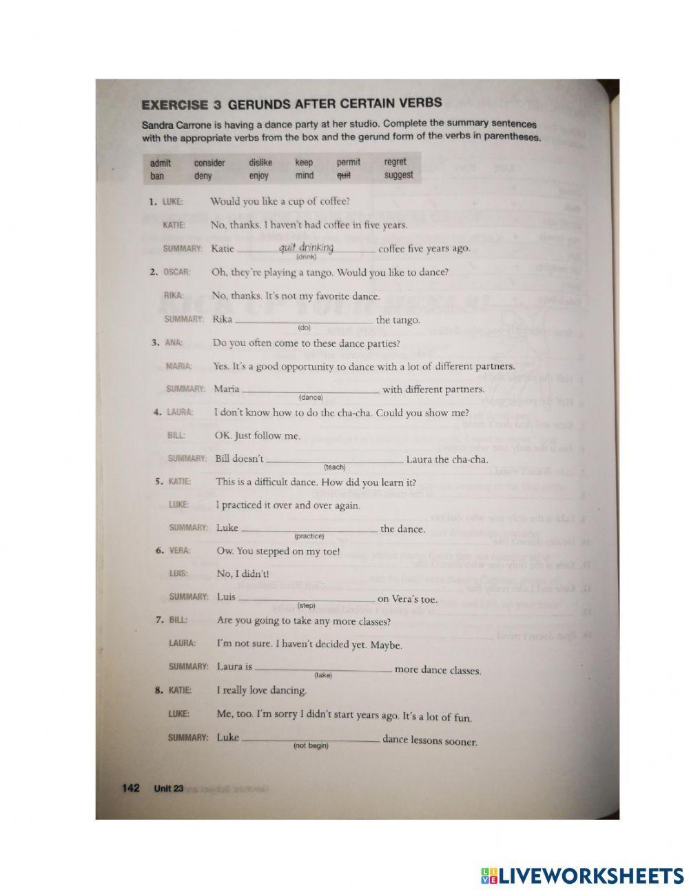 Gerunds and inifinitives