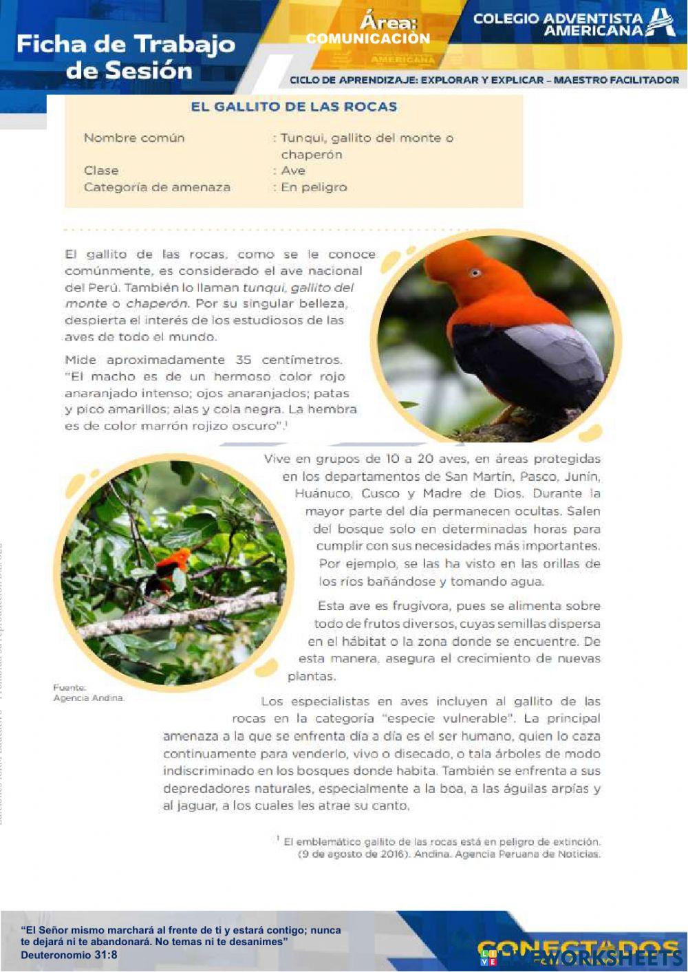 Lectura de animales amenazados