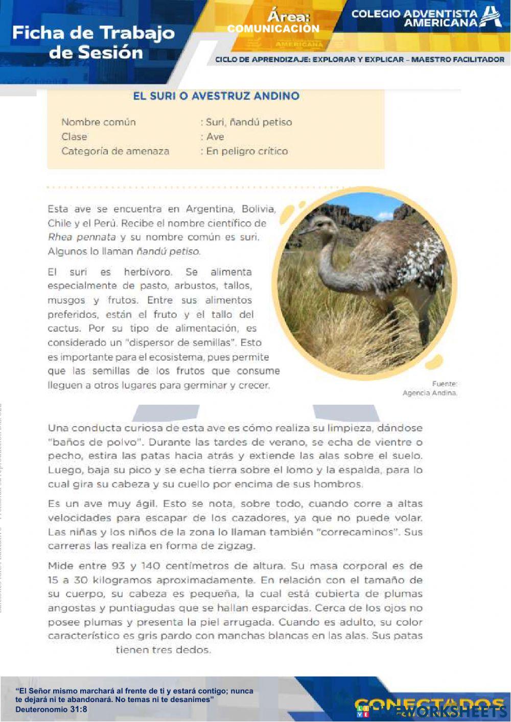 Lectura de animales amenazados