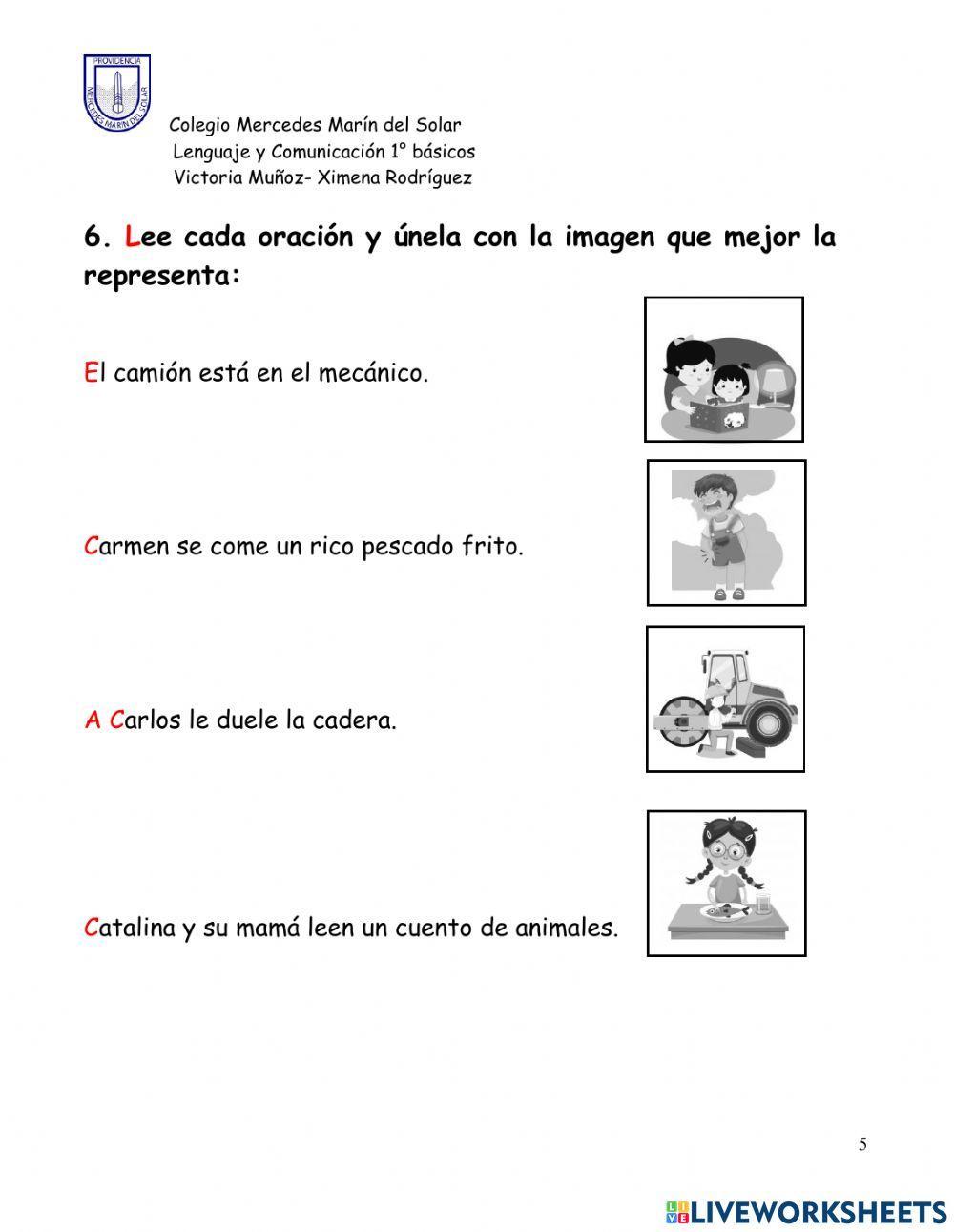 Prueba de Lenguaje primero básico