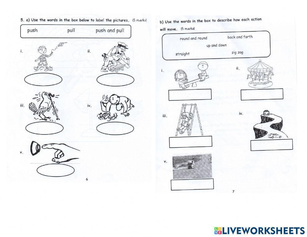Topical Test Push and Pull Yr 2