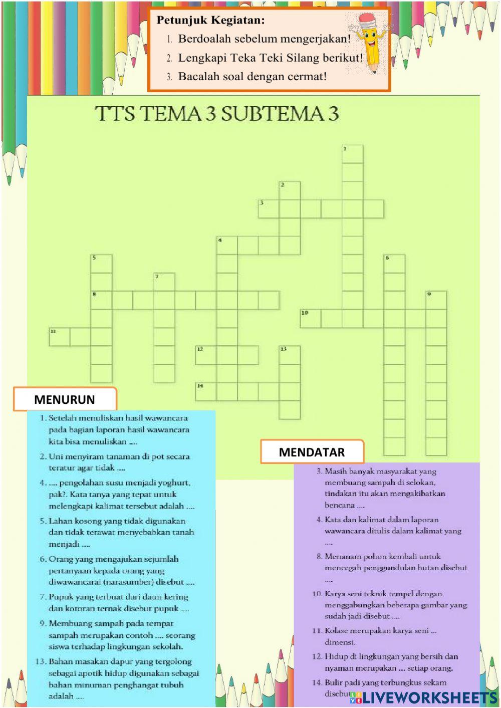 TTS Tema 3 Ayo Cintai Lingkungan