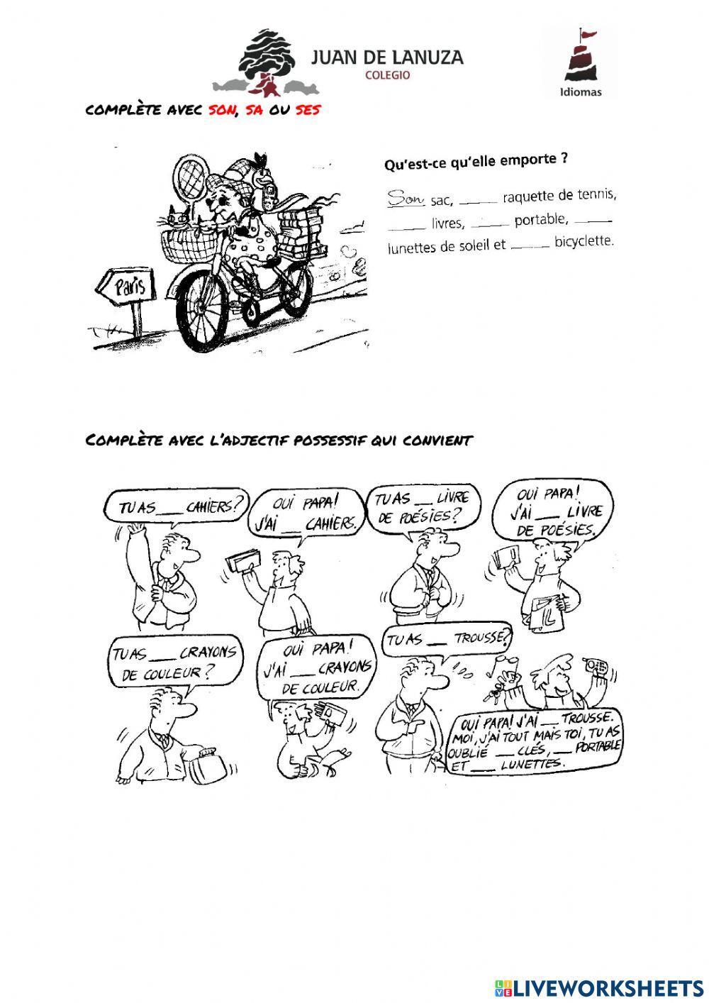 G8 Les adjectifs possessifs