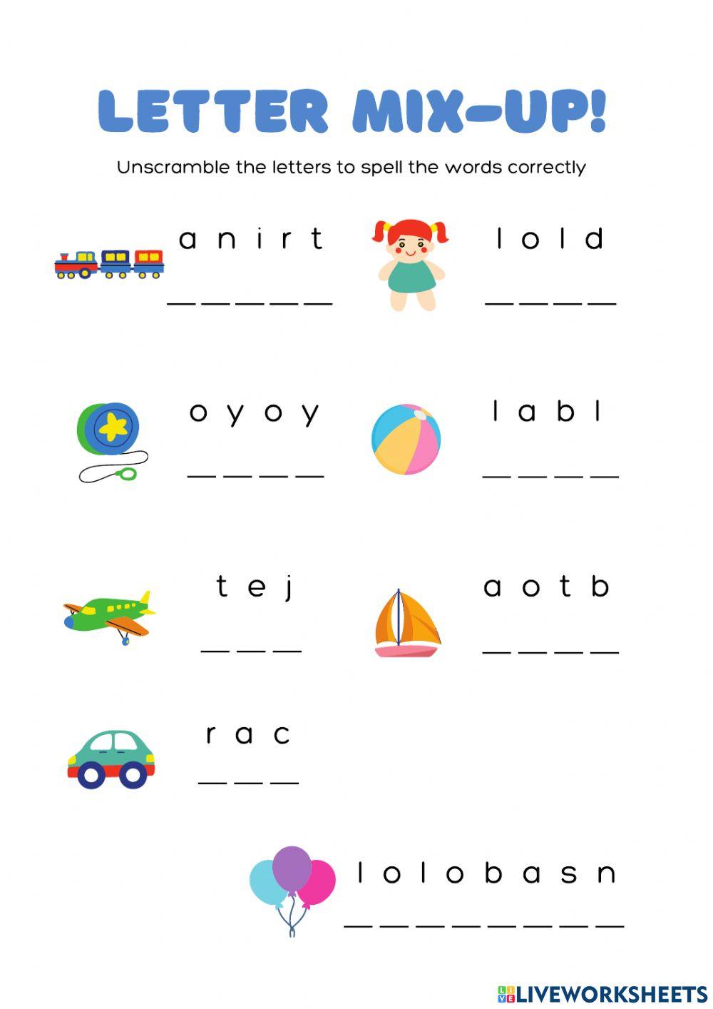 Toys - Unscramble