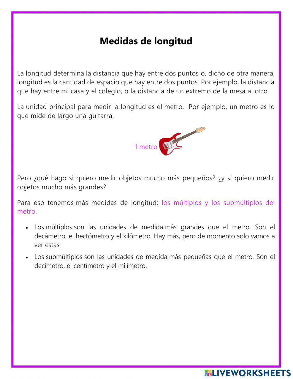 Medidas de longitud Medidas de longitud