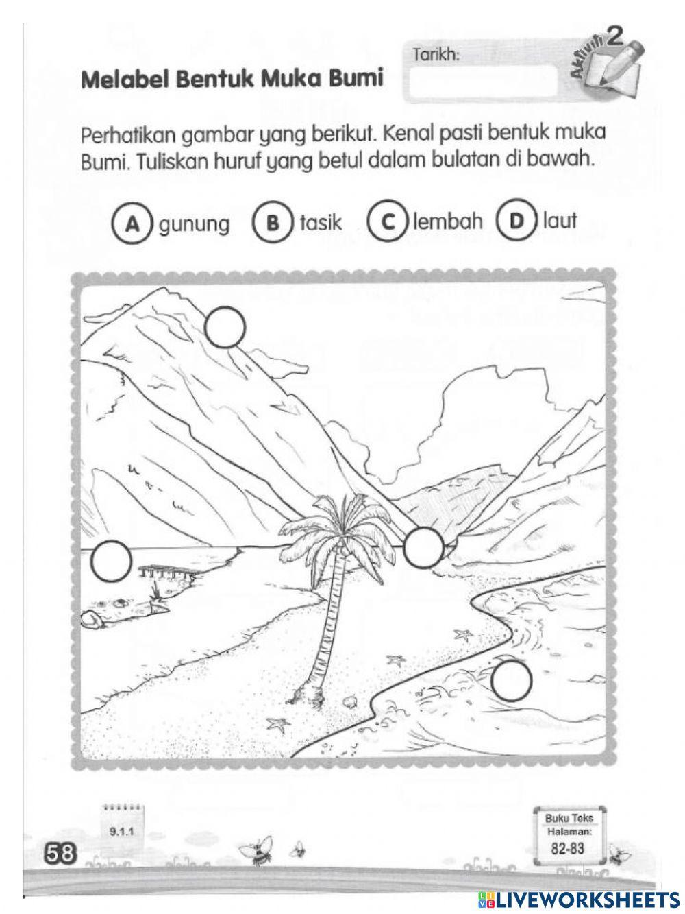 Melabel bentuk muka bumi
