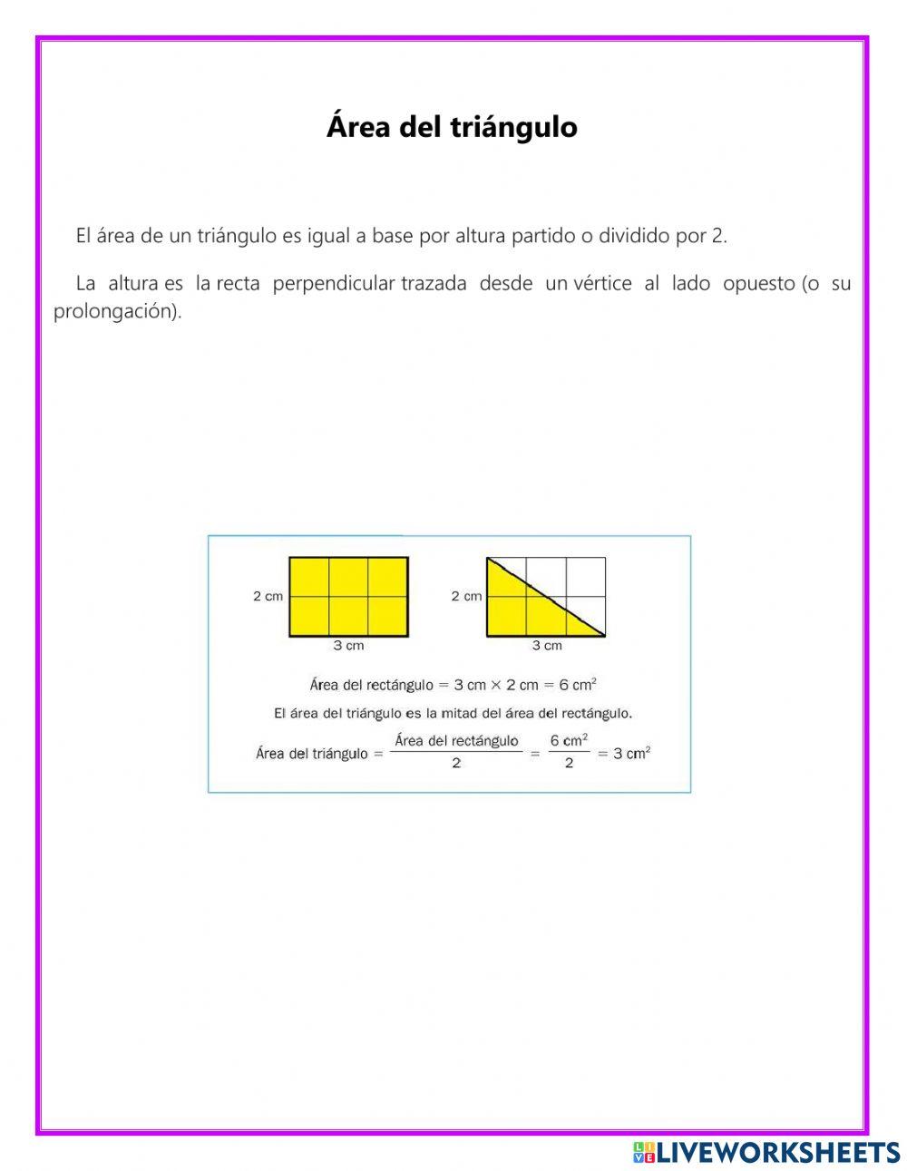 Área del triángulo Área del triángulo