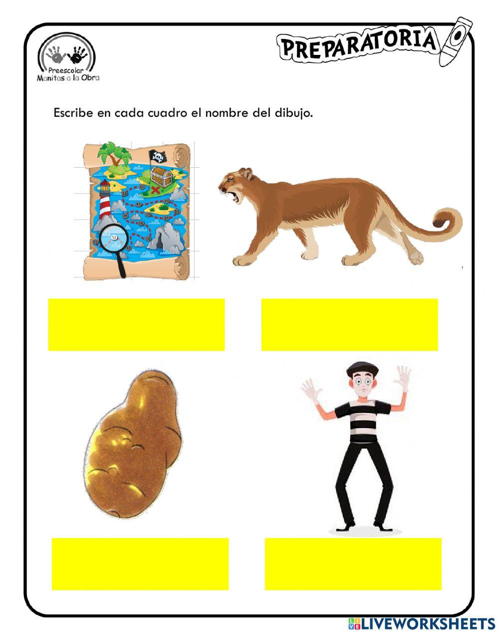 Palabras con MyP worksheet | Live Worksheets