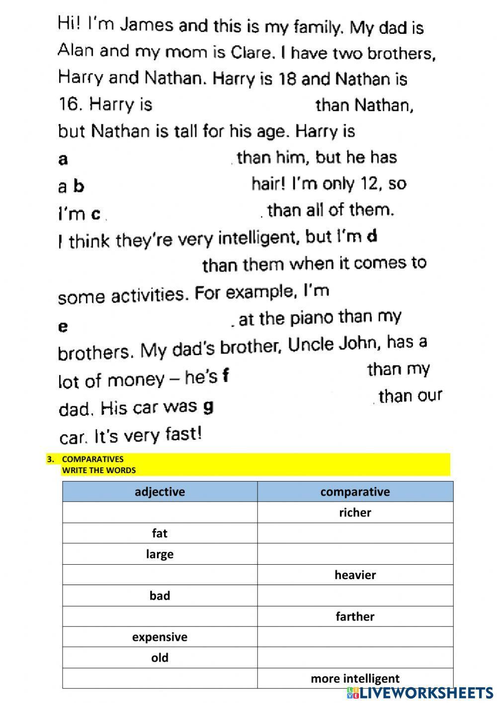 Evaluacion de ingles 2do de secundaria