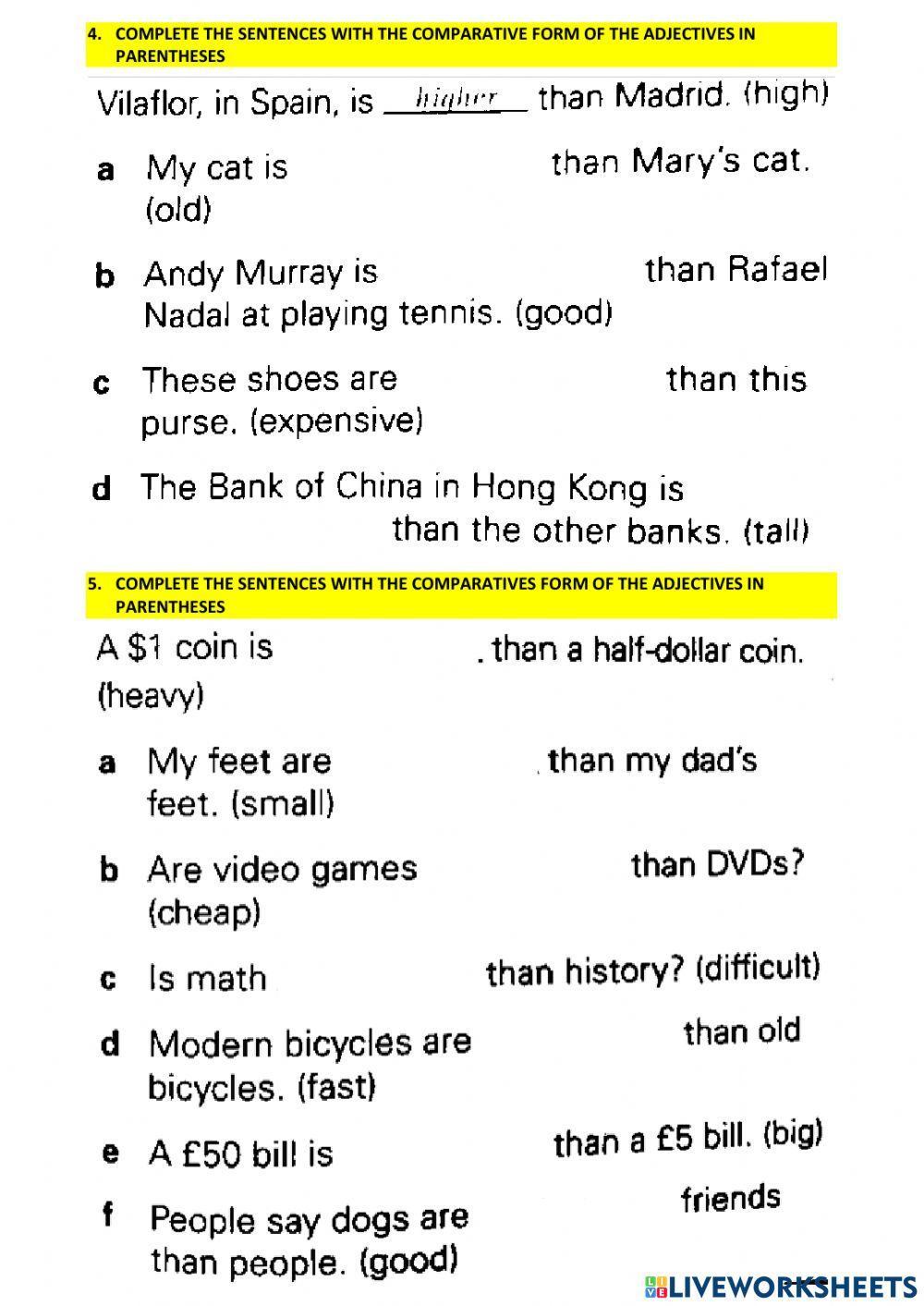 Evaluacion de ingles 2do de secundaria