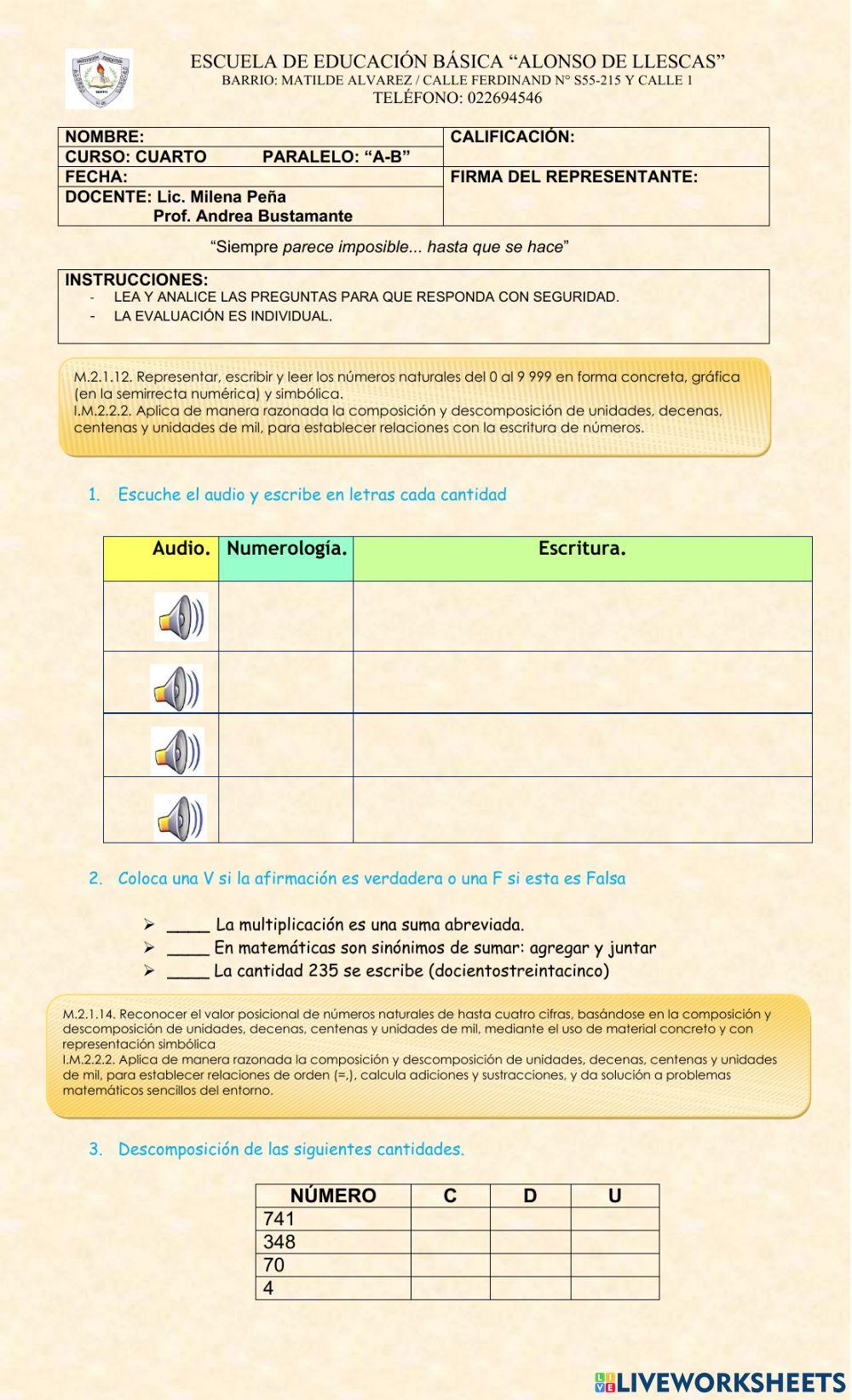 Diagnostico matematica