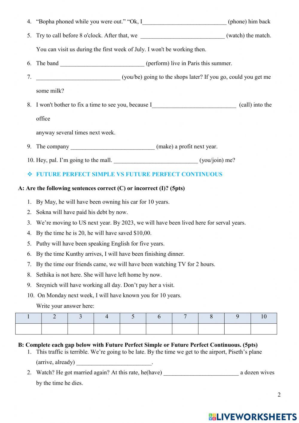 Level 7 Mid-Term Grammar Test