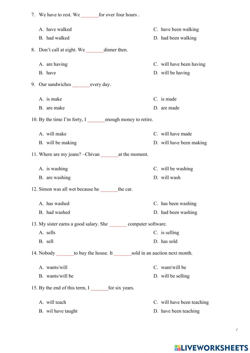 Level 7 Mid-Term Grammar Test