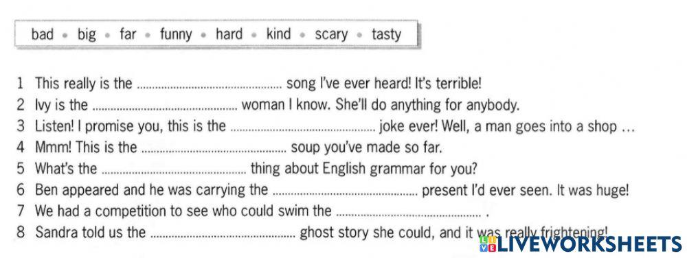 Destination B1 - comparatives and superlatives