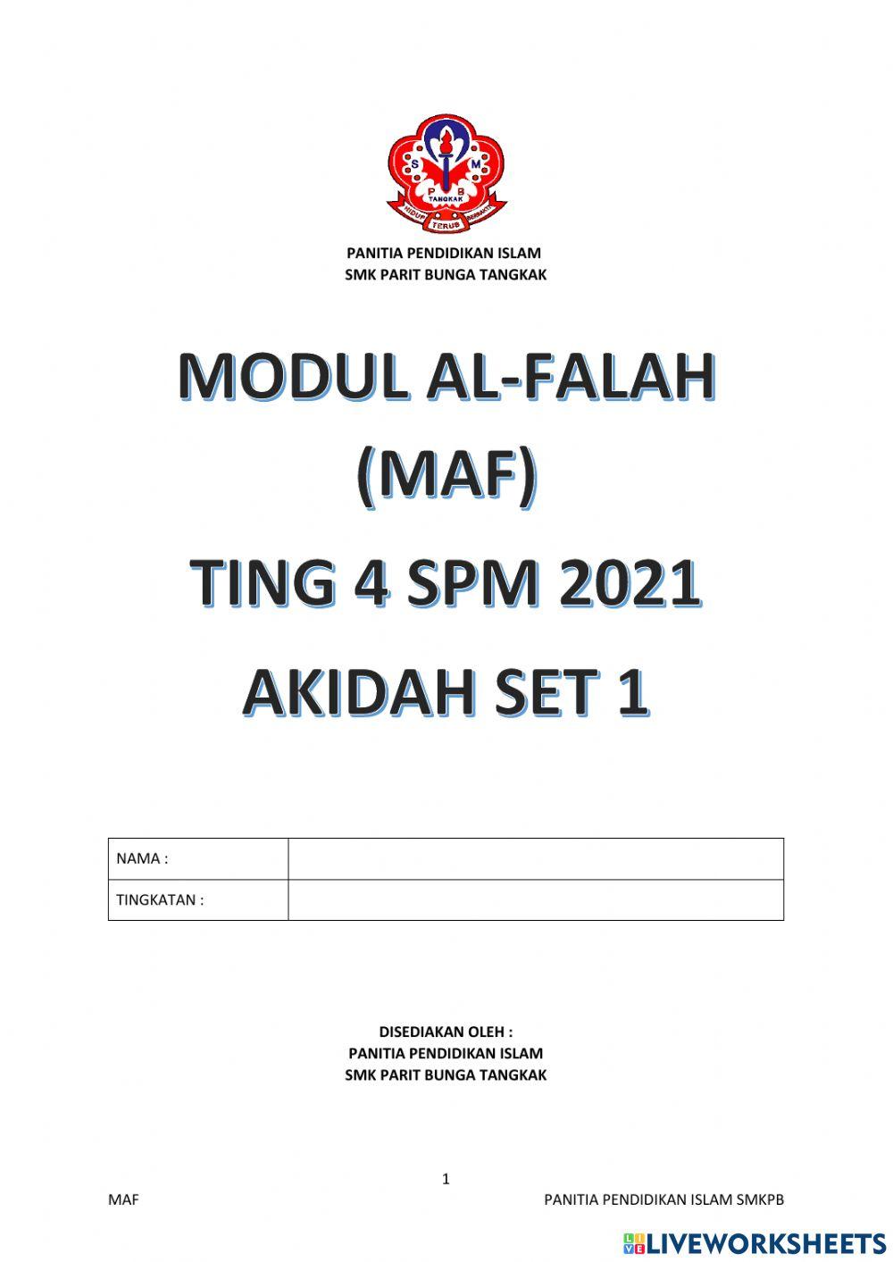 Modul maf akidah t4 set 1