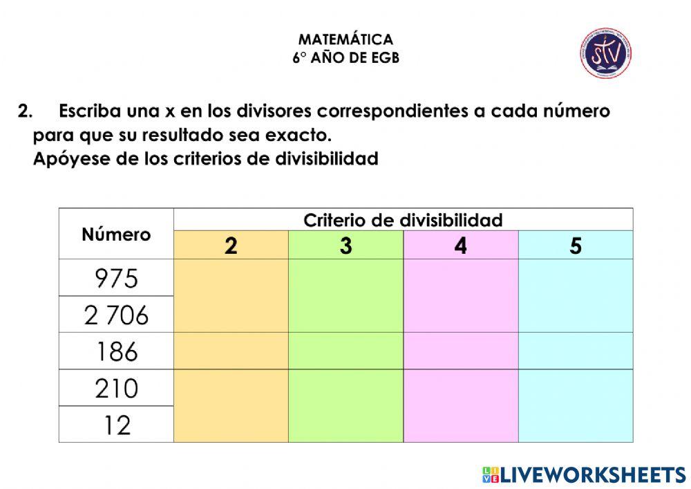 Números primos y compuestos. Criterios de divisibilidad