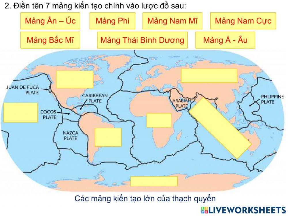 Bài tập cũng cố-Mảng kiến tạo